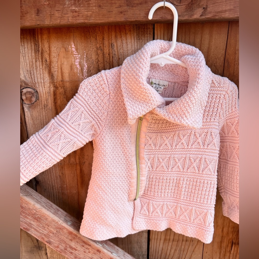 Baby pink zippered cardigan - Picture 2 of 4